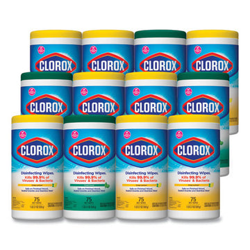 Clorox® Disinfecting Wipes, 7x8, Fresh Scent-citrus Blend, 75-canister, 3-pk, 4 Packs-ct freeshipping - TVN Wholesale